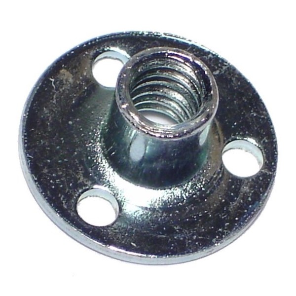 Midwest Fastener T-Nut, 1/4"-20, Steel, Zinc Plated, 5/16 in Barrel Ht, 13 PK 60895